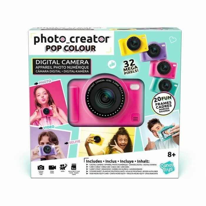 Canal Toys Appareil Photo Numérique Pop Couleur Rose avec carte SD 8Go