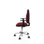 PIQUERAS Y CRESPO Chaise de bureau Algarra, Similicuir Grenat, Accoudoirs 1D, Piétement Chromé