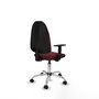 PIQUERAS Y CRESPO Chaise de bureau Algarra, Similicuir Grenat, Accoudoirs 1D, Piétement Chromé