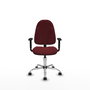 PIQUERAS Y CRESPO Chaise de bureau Algarra, Similicuir Grenat, Accoudoirs 1D, Piétement Chromé
