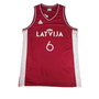 t-shirt de basket Peak Latvija 6 - Porzingis Blanc Marron