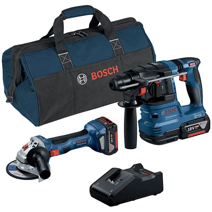Bosch Professional - Pack perforateur et meuleuse 18V Li-ion 4Ah - GBH 18V-22 & GWS 18V-7 - Réf. 0615A50037 Bosch Professional - Pack perforateur et meuleuse 18V Li-ion 4Ah - GBH 18V-22 & GWS 18V-7 - Réf. 0615A50037