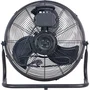 Ventilateur de sol industriel Oceanic - 120W, 3 vitesses, inclinable, 45 cm (pales) / 49 cm (grille), noir mat