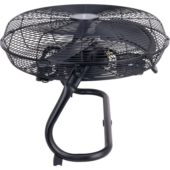 Ventilateur de sol industriel Oceanic - 120W, 3 vitesses, inclinable, 45 cm (pales) / 49 cm (grille), noir mat
