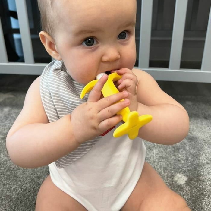 Nuby Lot de 2 anneaux de dentition Banane et Maïs en silicone
