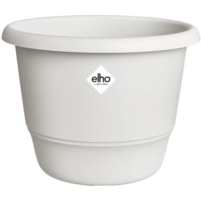 ELHO Pot de fleurs Amiga Rond 47 Blanc, Ø 47 x H 35 cm, pour extérieur, en plastique 100% recyclé, résistant au gel et aux chocs ELHO Pot de fleurs Amiga Rond 47 Blanc, Ø 47 x H 35 cm, pour extérieur, en plastique 100% recyclé, résistant au gel et aux chocs