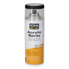 Koma Tools Peinture acrylique en spray RAL 9005 noir finition mate, 300 ml