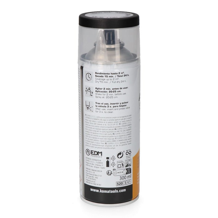 Koma Tools Peinture acrylique en spray RAL 9005 noir finition mate, 300 ml Koma Tools Peinture acrylique en spray RAL 9005 noir finition mate, 300 ml