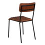 BigBuy Home Chaise de Salle à Manger Marron Noir Cuir Fer