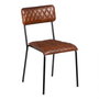 BigBuy Home Chaise de Salle à Manger Marron Noir Cuir Fer