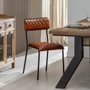 BigBuy Home Chaise de Salle à Manger Marron Noir Cuir Fer