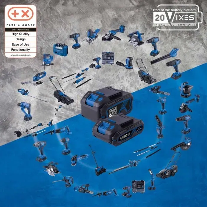 Scheppach C-DTB74/1-X - Perceuse-Visseuse sans Fil 20V IXES - 50 Nm, Mandrin 13 mm, 2 Batteries 2Ah, Chargeur, Coffret 74 Accessoires