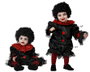 Déguisement Bébé Clown Noir avec Combinaison et Détails Rouges - Taille 24 Mois - Idéal Halloween et Fêtes Thématiques