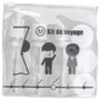 Jet Lag Kit de voyage nécessaire 6 pièces transparent