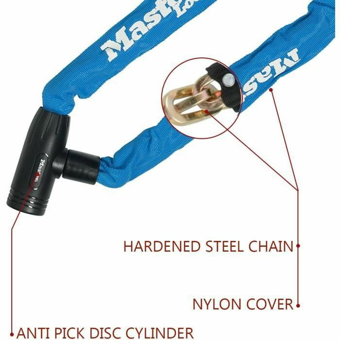 Master Lock Chaîne Antivol Vélo 90 cm Bleu