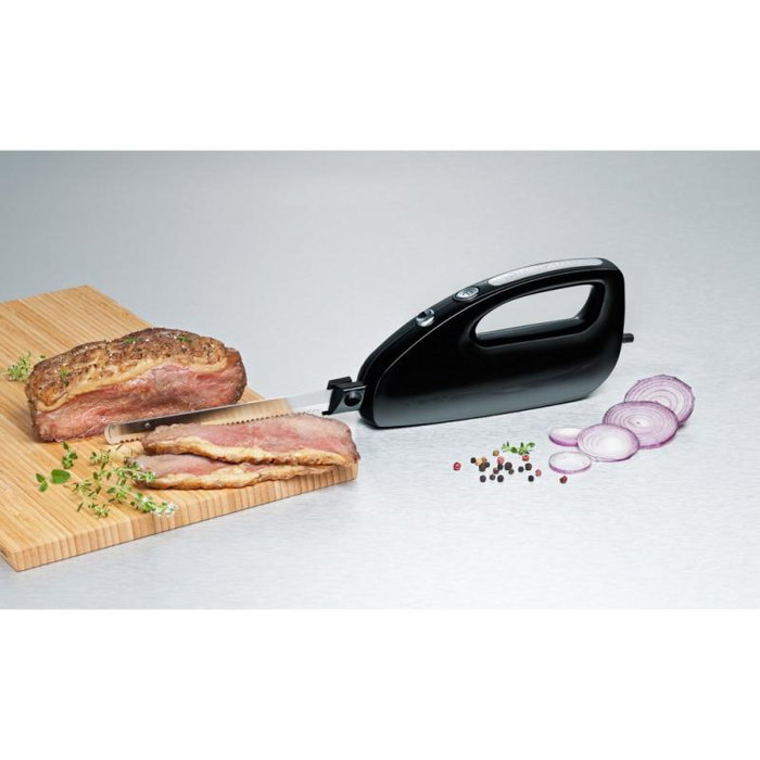 Rommelsbacher EM 150 Couteau Électrique pour Cuisine, Coupe Viande et Pain avec Lames Inox