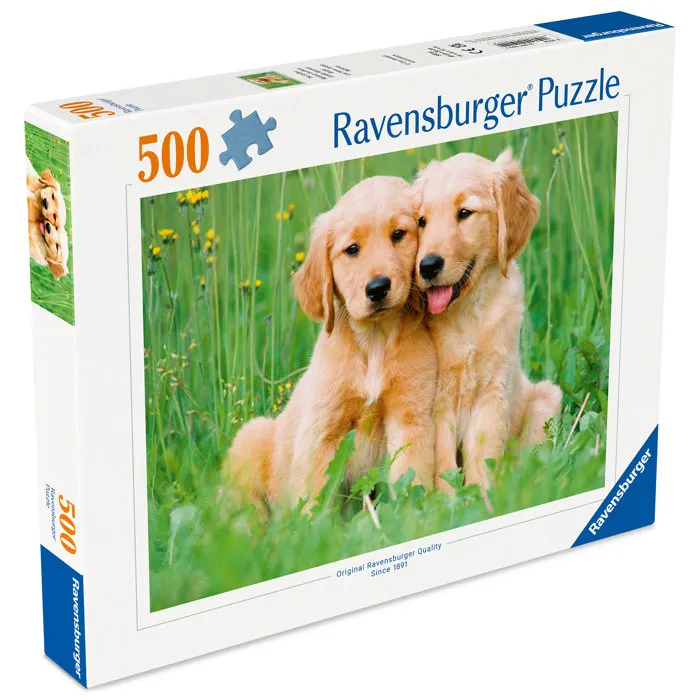Ravensburger Puzzle 500 Pièces - Les Frères Golden Retriever (Collection Bébés Animaux) - Dès 12 Ans - Réf. 12001902