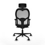 Piqueras y Crespo Chaise de Bureau avec Appui-tête Jorquera 2D036N2 Noir