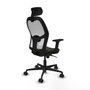 Piqueras y Crespo Chaise de Bureau avec Appui-tête Jorquera 2D036N2 Noir