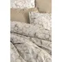 Ensemble de literie, housse de couette 220 x 240 cm + 2 taies d'oreiller 60 x 60 cm, 100% coton renforcé, beige, idéal King Size