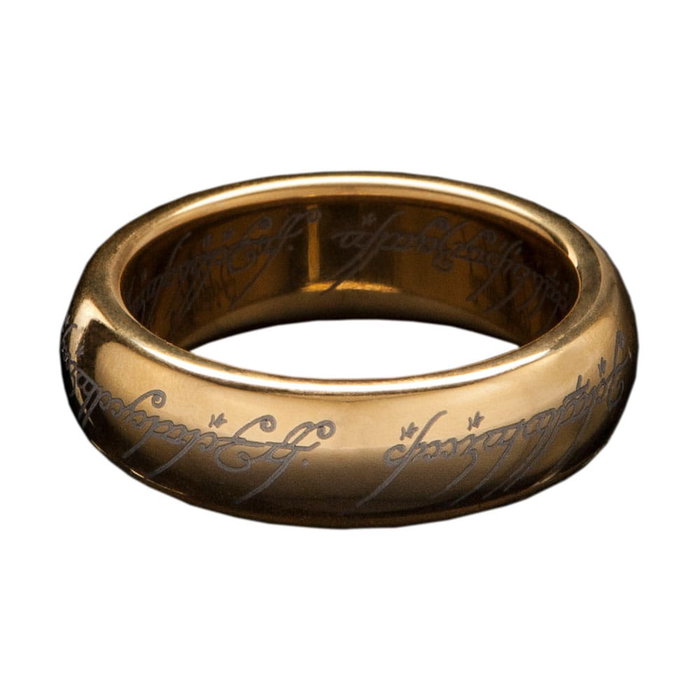 Le Seigneur des Anneaux bague tungstène Anneau Unique (plaqué or) Taille 13 Le Seigneur des Anneaux bague tungstène Anneau Unique (plaqué or) Taille 13