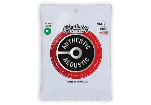 Martin Jeu de cordes acoustique Authentic Lifespan®2.0 Bronze 80/20 Extra Light 10-47 Martin Jeu de cordes acoustique Authentic Lifespan®2.0 Bronze 80/20 Extra Light 10-47