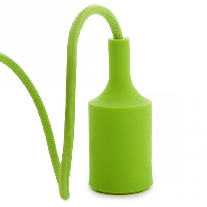 Support de Lampe E27 avec Câble Tissu Rosace Vert - Douille en PVC pour Décoration Moderne Support de Lampe E27 avec Câble Tissu Rosace Vert - Douille en PVC pour Décoration Moderne