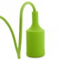 Support de Lampe E27 avec Câble Tissu Rosace Vert - Douille en PVC pour Décoration Moderne