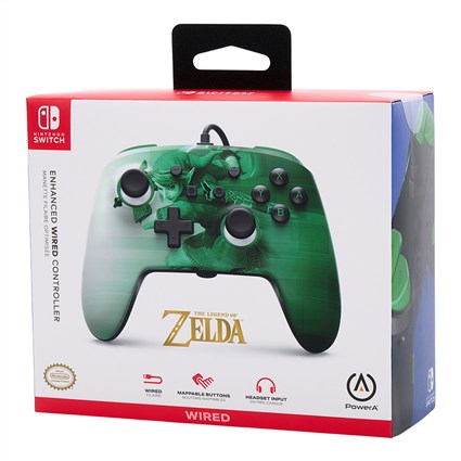 PowerA Manette Améliorée avec Câble USB-C 3m pour Nintendo Switch HEROIC LINK (réf. 1516984-01) - Boutons Programmables, Compatible Switch et Switch OLED