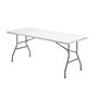 SATURNIA Mesa Plegable Rectangular HDPE 180x74x74 cm Blanco
