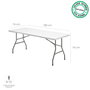 SATURNIA Mesa Plegable Rectangular HDPE 180x74x74 cm Blanco