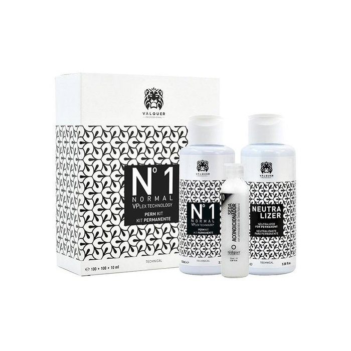Valquer Kit Permanente Nº1 pour Cheveux Normaux - 210 ml avec Liquide Permanente, Neutralisant et Conditionneur à la Soie Naturelle Valquer Kit Permanente Nº1 pour Cheveux Normaux - 210 ml avec Liquide Permanente, Neutralisant et Conditionneur à la Soie Naturelle