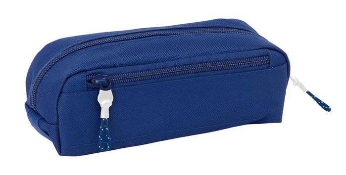 Safta Portatodo Triple Petit avec Bande Élastique 20cm FC Barcelona Navy Bleu 22 x 8.5 x 6 cm - Porte-tout Triple pour Enfants (3 ans et plus)