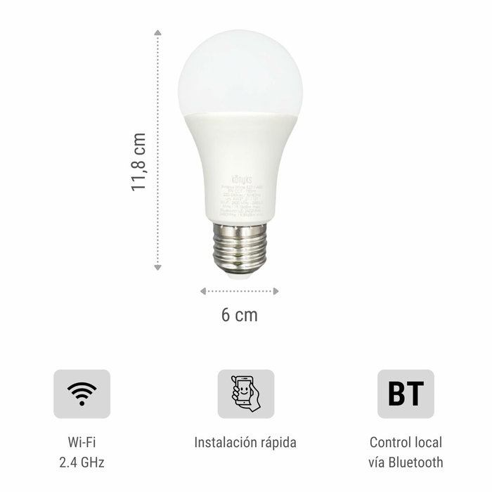 Konyks Ampoule LED Antalya White E27 Wi-Fi + BT 780 lm 9W Konyks Ampoule LED Antalya White E27 Wi-Fi + BT 780 lm 9W