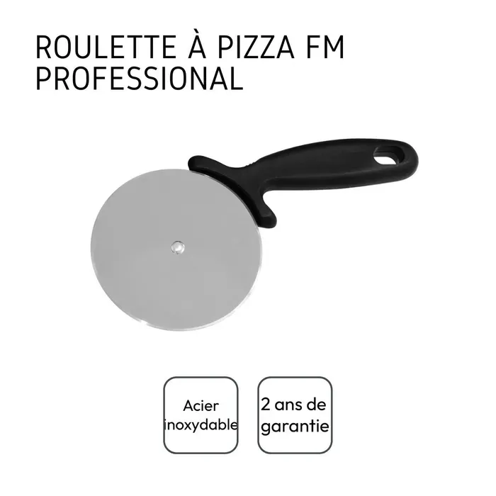 Fackelmann Professionnel - Lot Plaque à Pizza Perforée 33 cm en Aluminium avec Roulette à Pizza en Acier Inoxydable pour Cuisson et Découpe Rapide