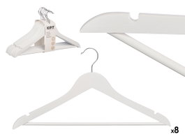 KIPIT Lot de 12 perchas en bois blanc