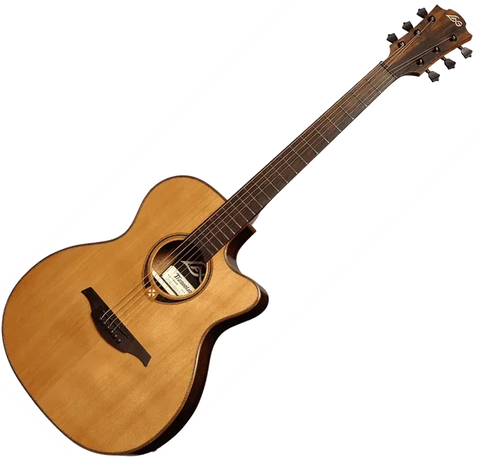 LAG Guitare Acoustique Tramontane 118 Auditorium Slim Cutaway Naturel