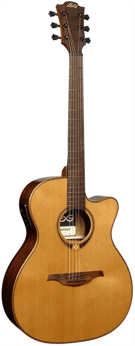 LAG Guitare Acoustique Tramontane 118 Auditorium Slim Cutaway Naturel
