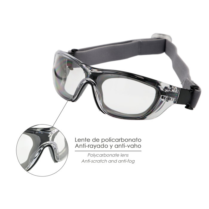 WOLFPACK LINEA PROFESIONAL Lunettes de protection transparentes avec patte élastique et rembourrage
