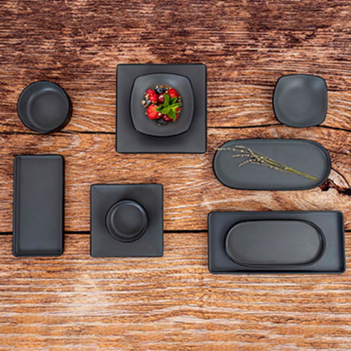 Bandeja Oval Bicolor Melamina Gio Bidasoa 28x12 cm