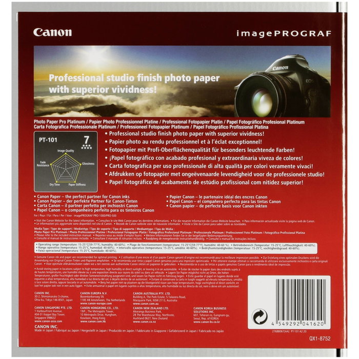 Canon Pro Platinum Papier Photo A2 Brillant 300g/m² 20 feuilles Canon Pro Platinum Papier Photo A2 Brillant 300g/m² 20 feuilles