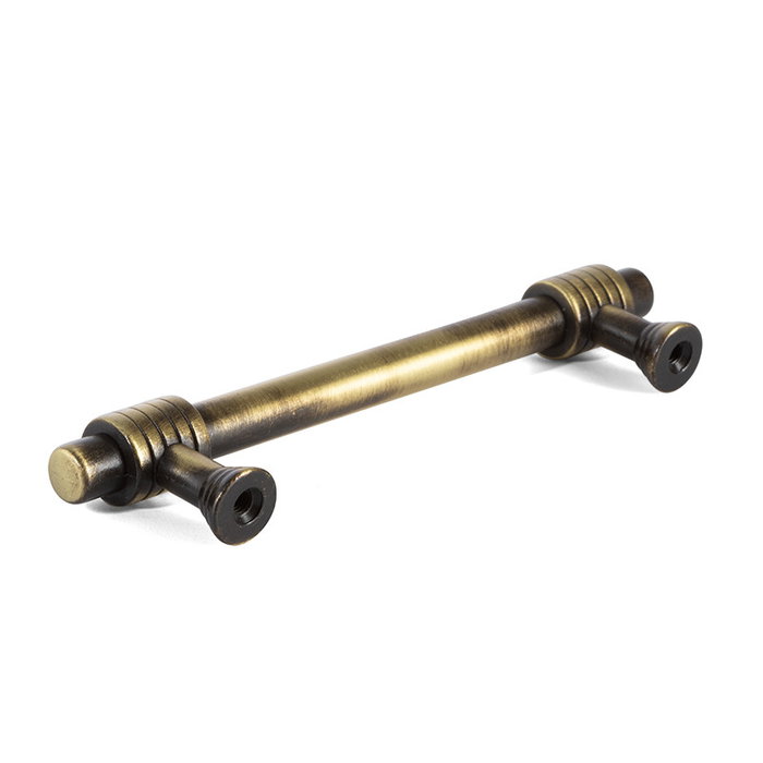 HERRAJES ALK Bru - Tirador en zamak et cuir noir pour meuble, finition cuir