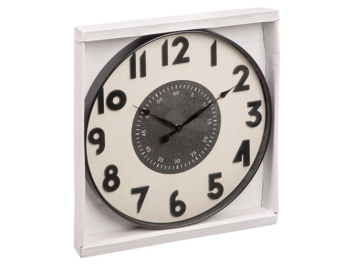 GIFTDECOR Horloge murale avec chiffres en relief Noir et Blanc 50cm