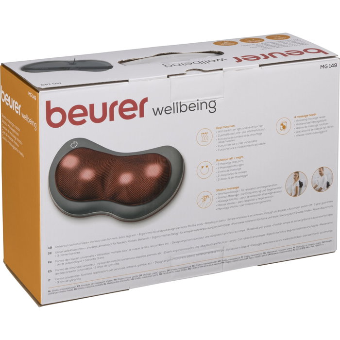 Beurer MG-149 Coussin de massage Shiatsu avec fonction chaleur et lumière Beurer MG-149 Coussin de massage Shiatsu avec fonction chaleur et lumière