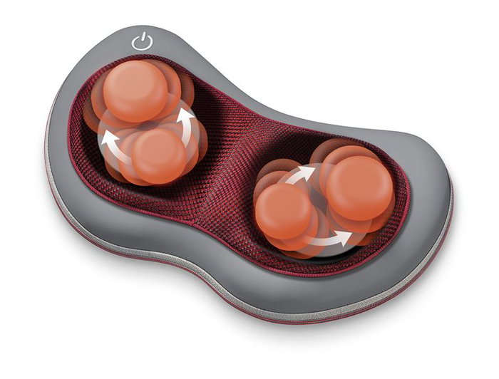 Beurer MG-149 Coussin de massage chauffant Shiatsu avec 4 têtes et housse amovible et lavable - Fonction lumière et chaleur