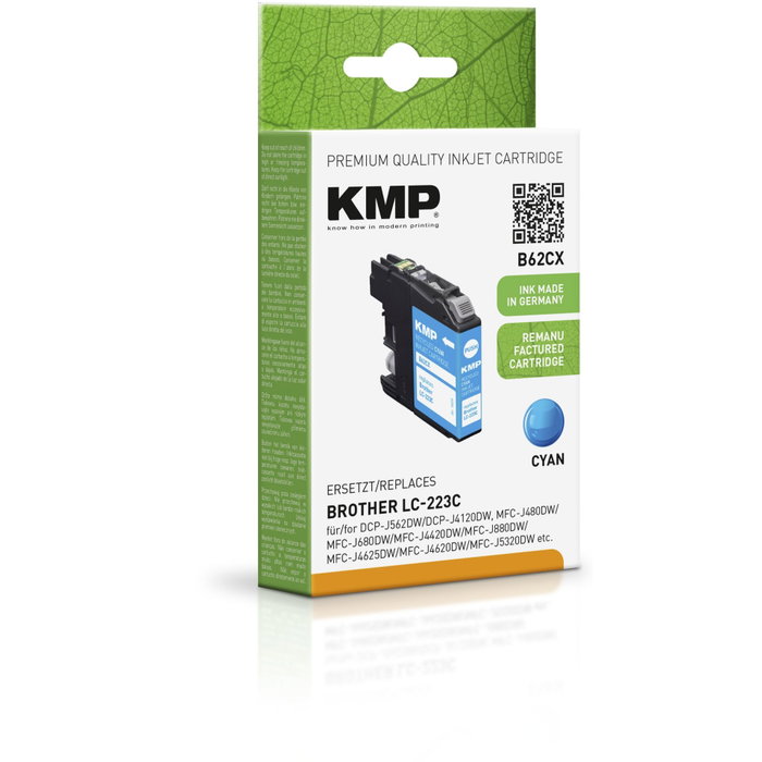 KMP Cartouche d'encre cyan compatible avec Brother LC-223 C