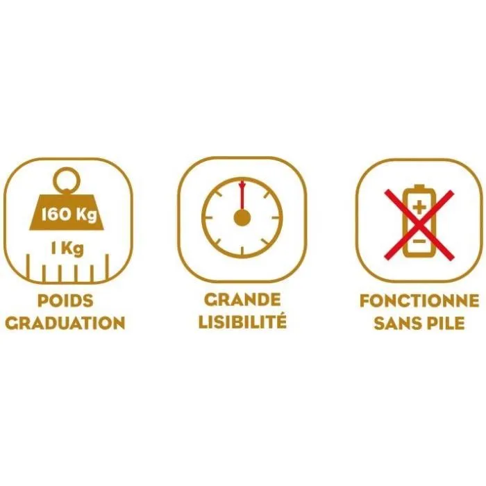Little Balance 8135 PRO M 160 - Pese-personne mécanique vintage, capacité 160 kg, précision 1 kg, plateau antidérapant, cadran XXL 180 mm, noir et argent