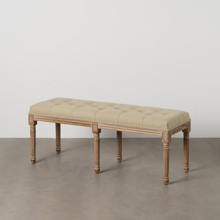 BigBuy Home Banquette Beige en Bois d'hévéa