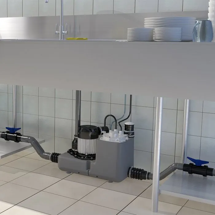 SFA Sanicom 1 Station de relevage pour eaux grises - 750 W - Accepte eaux chaudes jusqu'à 90 °C - Fabriqué en France