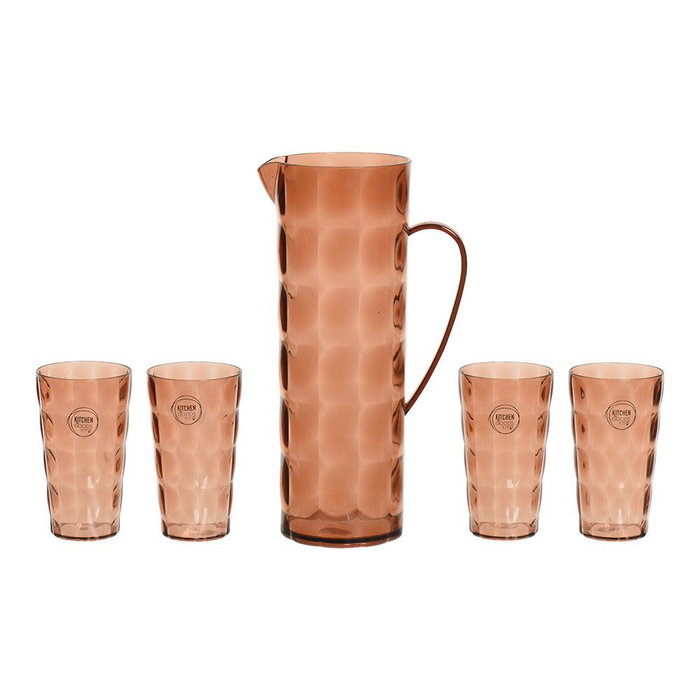 Set de pichets avec verres EDM 869702 Marron Plastique recyclé 5 Pièces Set de pichets avec verres EDM 869702 Marron Plastique recyclé 5 Pièces